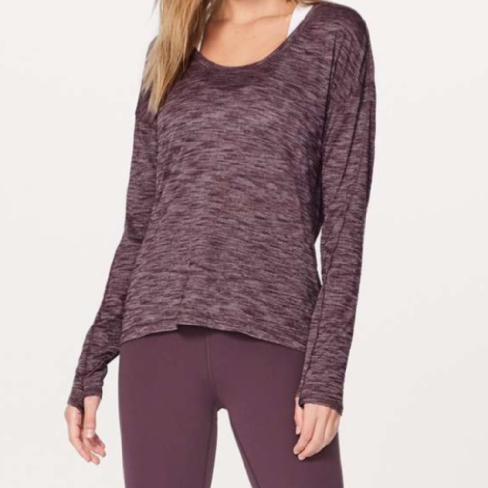 lululemon athletica Heathered Plum Long Sleeve Top